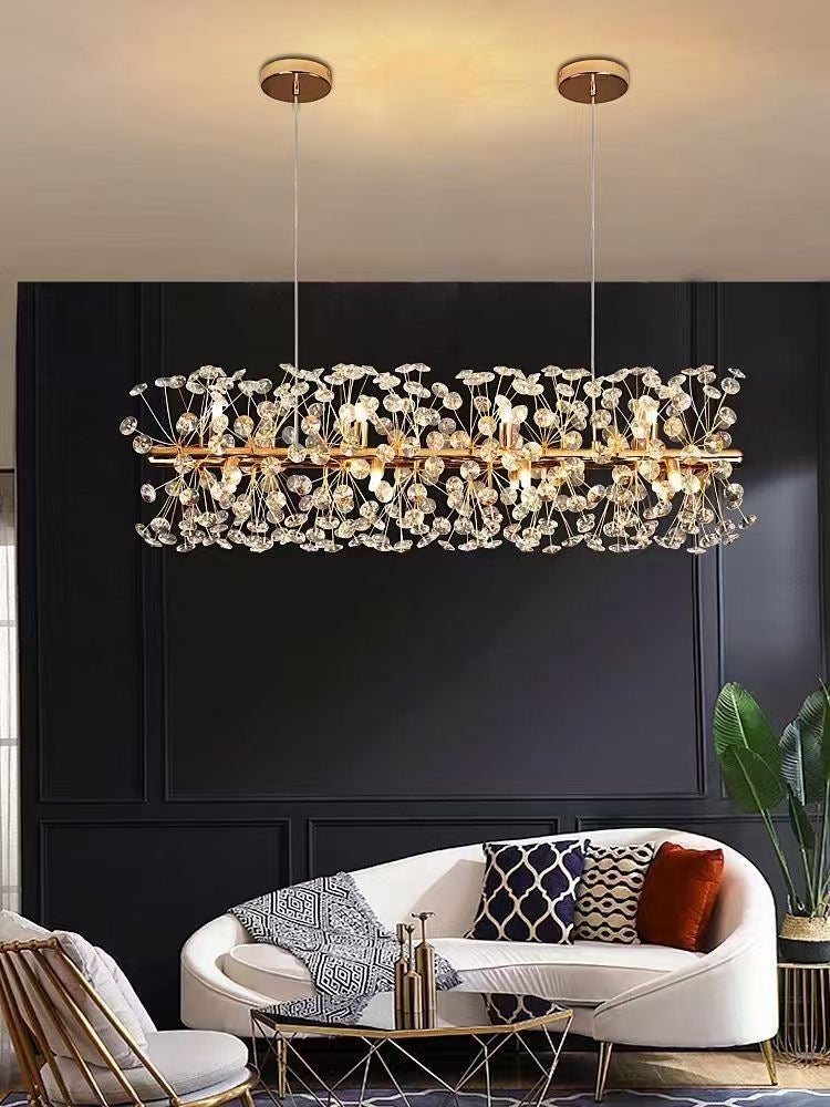 CRYSTAL LED CHANDELIER FOR LIVING DINING ROOM LIGHT (800x300MM)